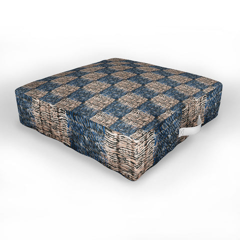 Pimlada Phuapradit Checkerboard blue and pink Outdoor Floor Cushion