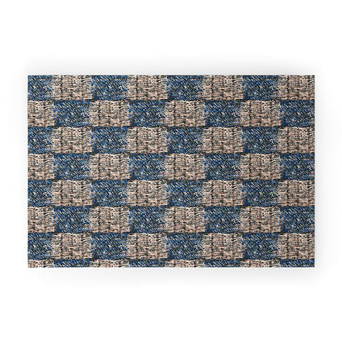 Pimlada Phuapradit Checkerboard blue and pink Welcome Mat