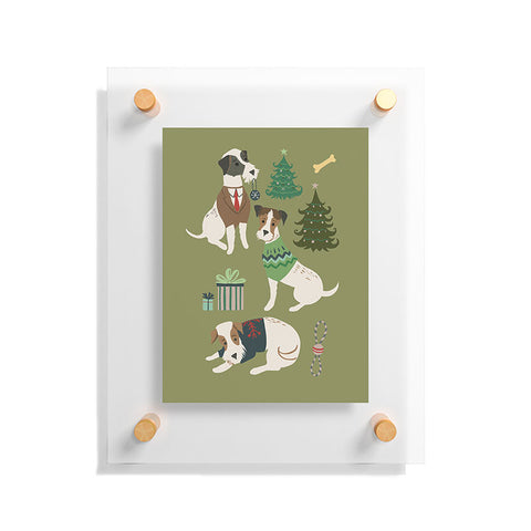 Pimlada Phuapradit Christmas Canine Jack Russell Floating Acrylic Print