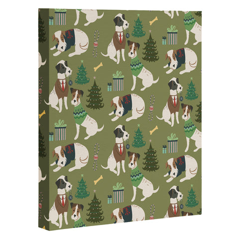 Pimlada Phuapradit Christmas Canine Jack Russell Art Canvas