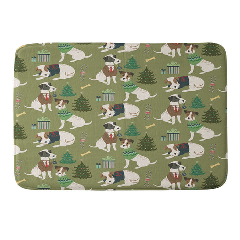 Pimlada Phuapradit Christmas Canine Jack Russell Memory Foam Bath Mat