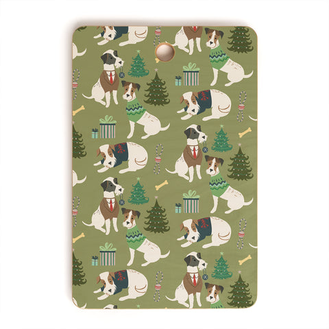Pimlada Phuapradit Christmas Canine Jack Russell Cutting Board Rectangle
