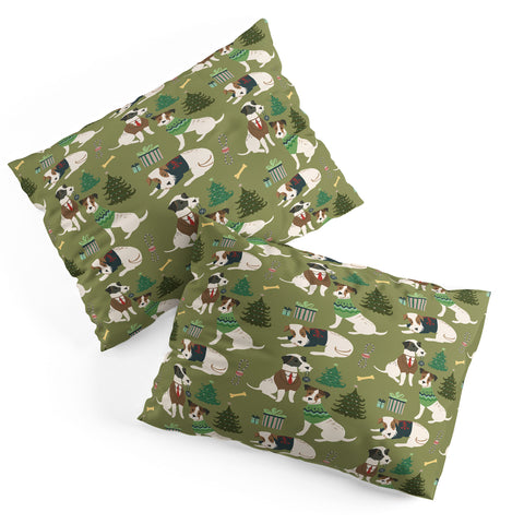 Pimlada Phuapradit Christmas Canine Jack Russell Pillow Shams