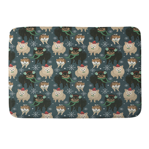 Pimlada Phuapradit Christmas Canine Pomeranian Memory Foam Bath Mat