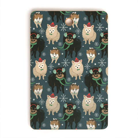 Pimlada Phuapradit Christmas Canine Pomeranian Cutting Board Rectangle