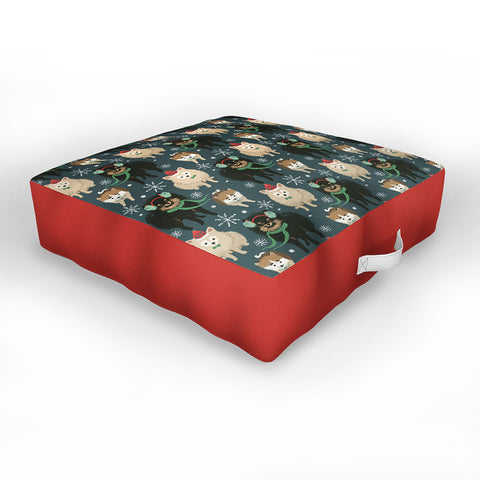 Pimlada Phuapradit Christmas Canine Pomeranian Outdoor Floor Cushion