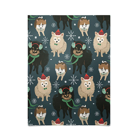 Pimlada Phuapradit Christmas Canine Pomeranian Poster