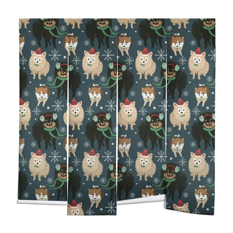 Pimlada Phuapradit Christmas Canine Pomeranian Wall Mural