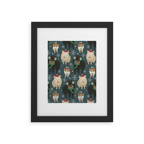 Pimlada Phuapradit Christmas Canine Pomeranian Framed Art Print