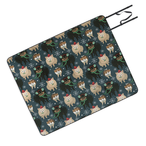 Pimlada Phuapradit Christmas Canine Pomeranian Picnic Blanket