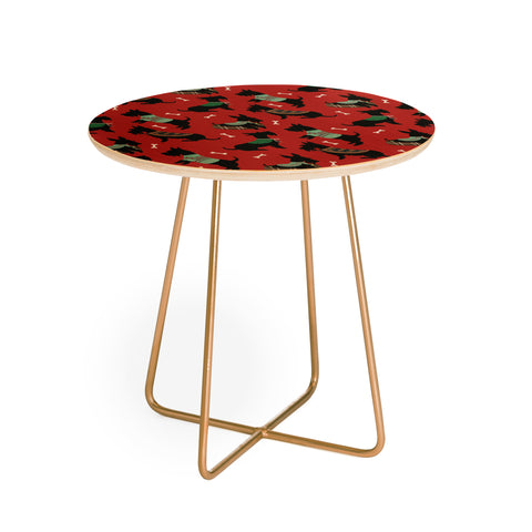 Pimlada Phuapradit Christmas Canine Scottie Round Side Table