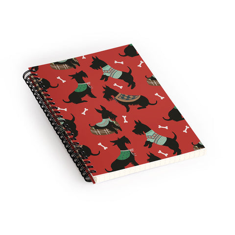 Pimlada Phuapradit Christmas Canine Scottie Spiral Notebook