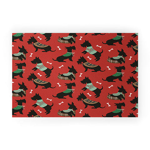Pimlada Phuapradit Christmas Canine Scottie Welcome Mat