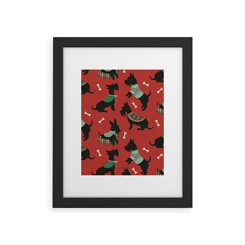 Pimlada Phuapradit Christmas Canine Scottie Framed Art Print
