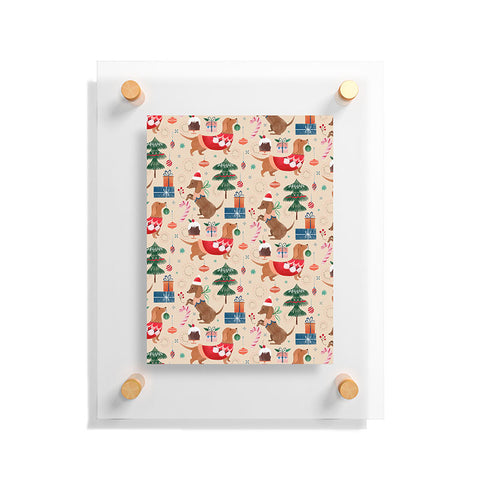 Pimlada Phuapradit Christmas Dachshund Floating Acrylic Print