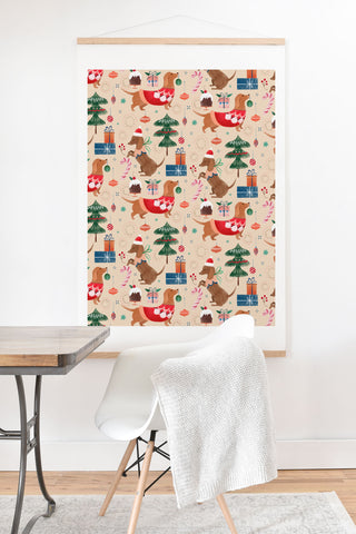 Pimlada Phuapradit Christmas Dachshund Art Print And Hanger