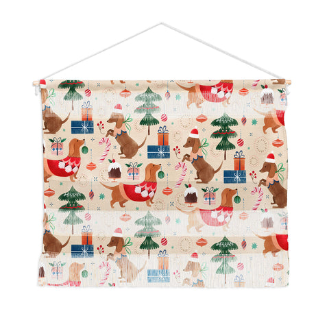 Pimlada Phuapradit Christmas Dachshund Wall Hanging Landscape