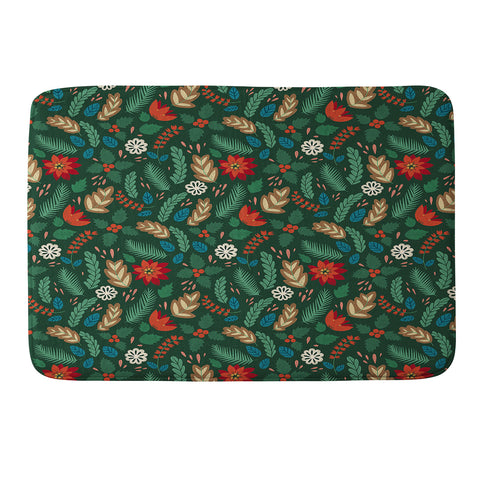 Pimlada Phuapradit Christmas foliage Memory Foam Bath Mat