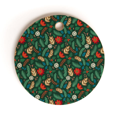 Pimlada Phuapradit Christmas foliage Cutting Board Round