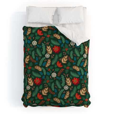 Pimlada Phuapradit Christmas foliage Duvet Cover