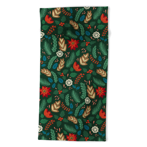 Pimlada Phuapradit Christmas foliage Beach Towel