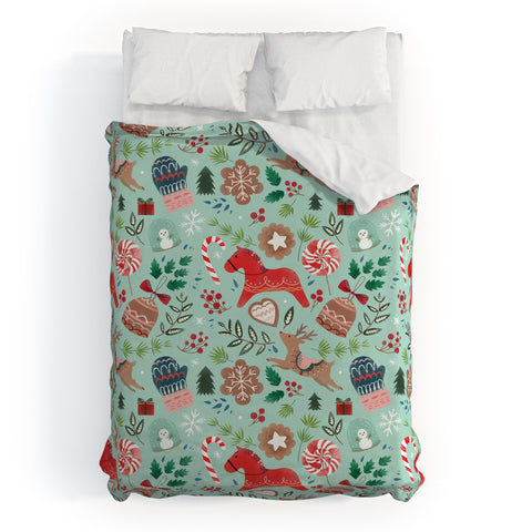 Pimlada Phuapradit Christmas gingerbread Duvet Cover