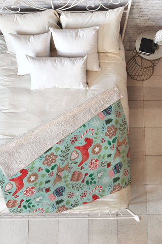 Pimlada Phuapradit Christmas gingerbread Fleece Throw Blanket