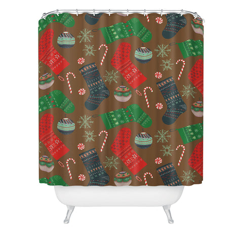 Pimlada Phuapradit Christmas Ornaments Shower Curtain