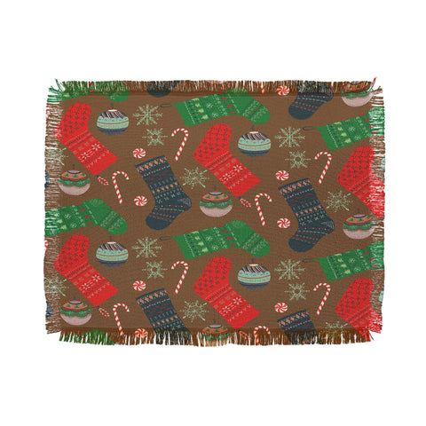 Pimlada Phuapradit Christmas Ornaments Throw Blanket