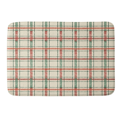 Pimlada Phuapradit Christmas Tartan 2 Memory Foam Bath Mat