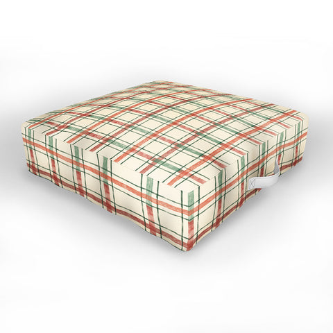 Pimlada Phuapradit Christmas Tartan 2 Outdoor Floor Cushion