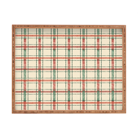 Pimlada Phuapradit Christmas Tartan 2 Rectangular Tray