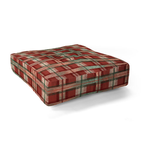 Pimlada Phuapradit Christmas Tartan Floor Pillow Square