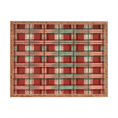 Pimlada Phuapradit Christmas Tartan Rectangular Tray