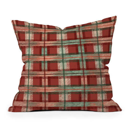 Pimlada Phuapradit Christmas Tartan Throw Pillow