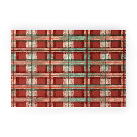 Pimlada Phuapradit Christmas Tartan Welcome Mat