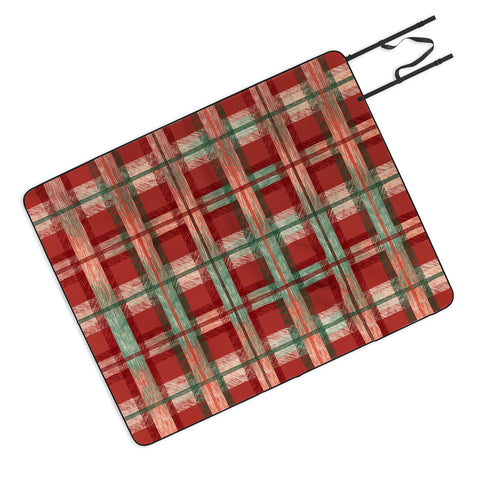 Pimlada Phuapradit Christmas Tartan Picnic Blanket