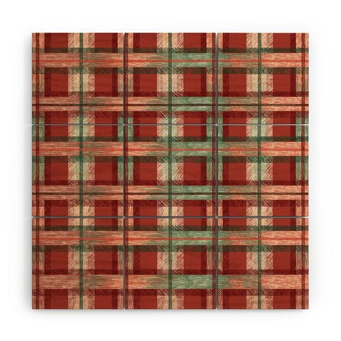 Pimlada Phuapradit Christmas Tartan Wood Wall Mural