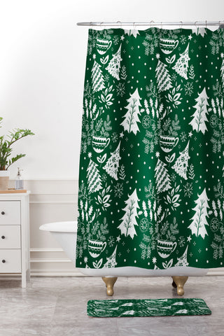 Pimlada Phuapradit Christmas tree 1 Shower Curtain And Mat