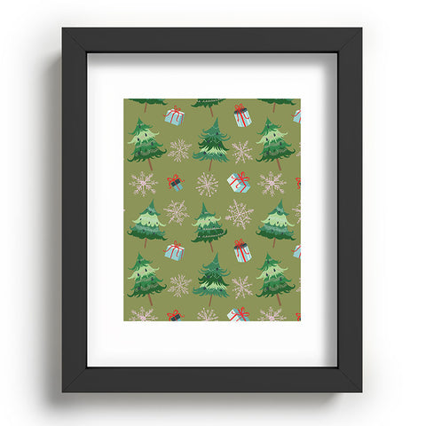 Pimlada Phuapradit Christmas Trees And Snowflakes Recessed Framing Rectangle