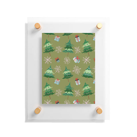 Pimlada Phuapradit Christmas Trees And Snowflakes Floating Acrylic Print