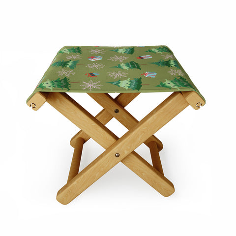 Pimlada Phuapradit Christmas Trees And Snowflakes Folding Stool