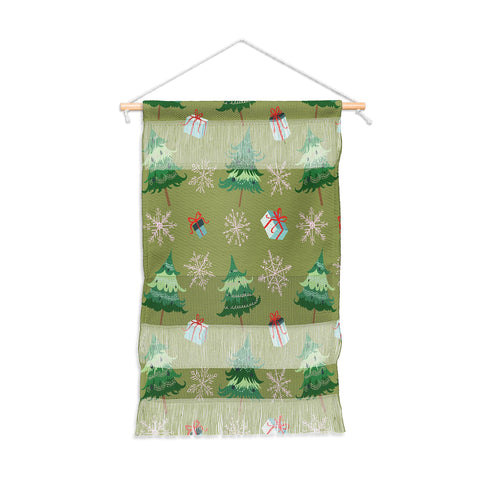 Pimlada Phuapradit Christmas Trees And Snowflakes Wall Hanging Portrait