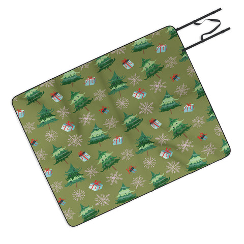 Pimlada Phuapradit Christmas Trees And Snowflakes Picnic Blanket