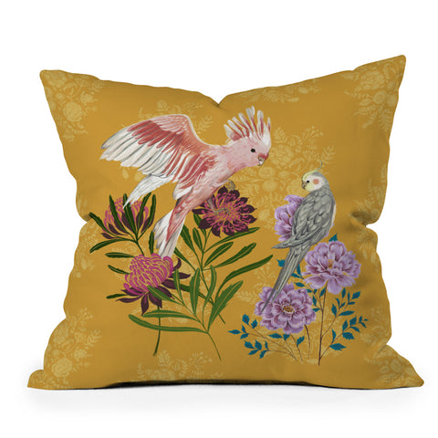 Pimlada Phuapradit Cockatiel And Cockatoo Throw Pillow