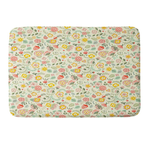 Pimlada Phuapradit Cotton Candy Floral Memory Foam Bath Mat