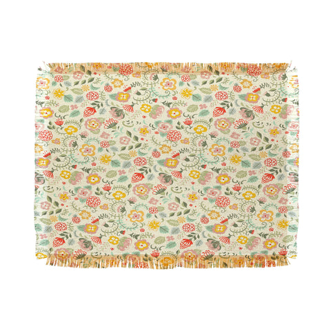 Pimlada Phuapradit Cotton Candy Floral Throw Blanket