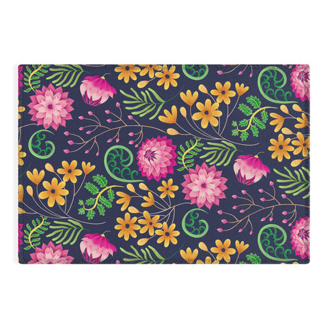 Pimlada Phuapradit Dahlia and fern Outdoor Rug