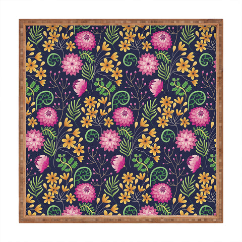 Pimlada Phuapradit Dahlia and fern Square Tray