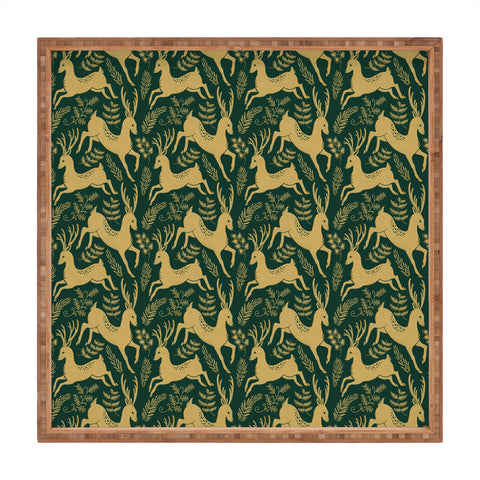 Pimlada Phuapradit Deer and fir branches 1 Square Tray